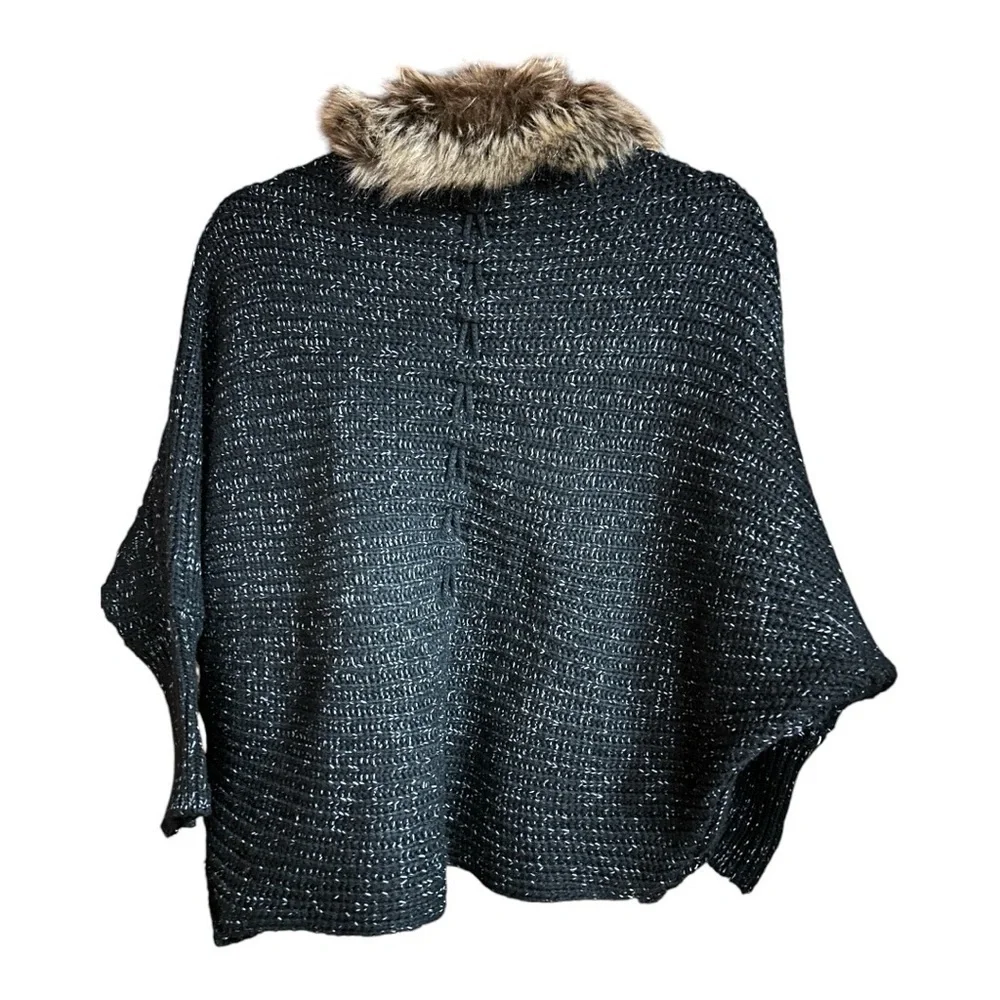 NORTHERN ANGEL FOR ANTHROPOLOGIE FAUX FUR CABLE KNIT CARDIGAN - Picture 3 of 8